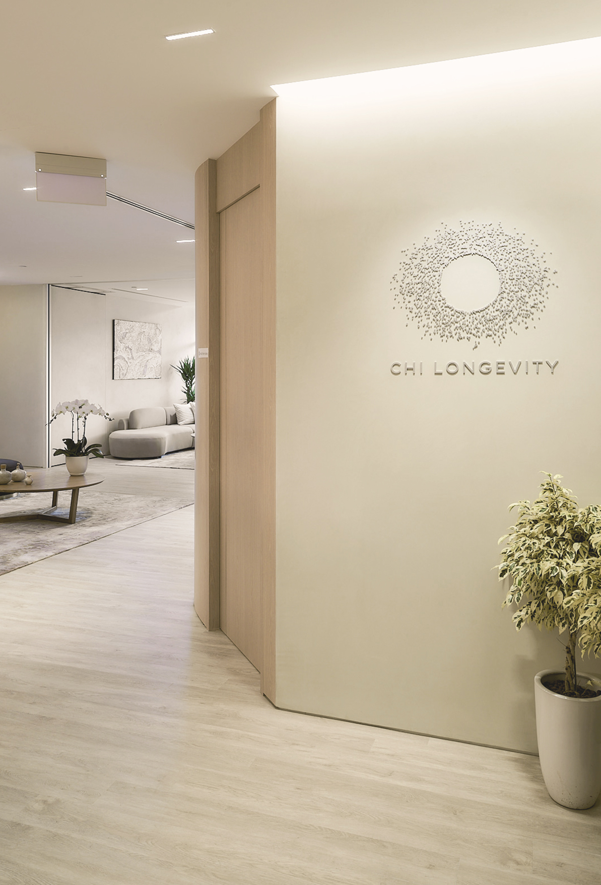 Chi Longevity clinic entrance, with waiting room in the background