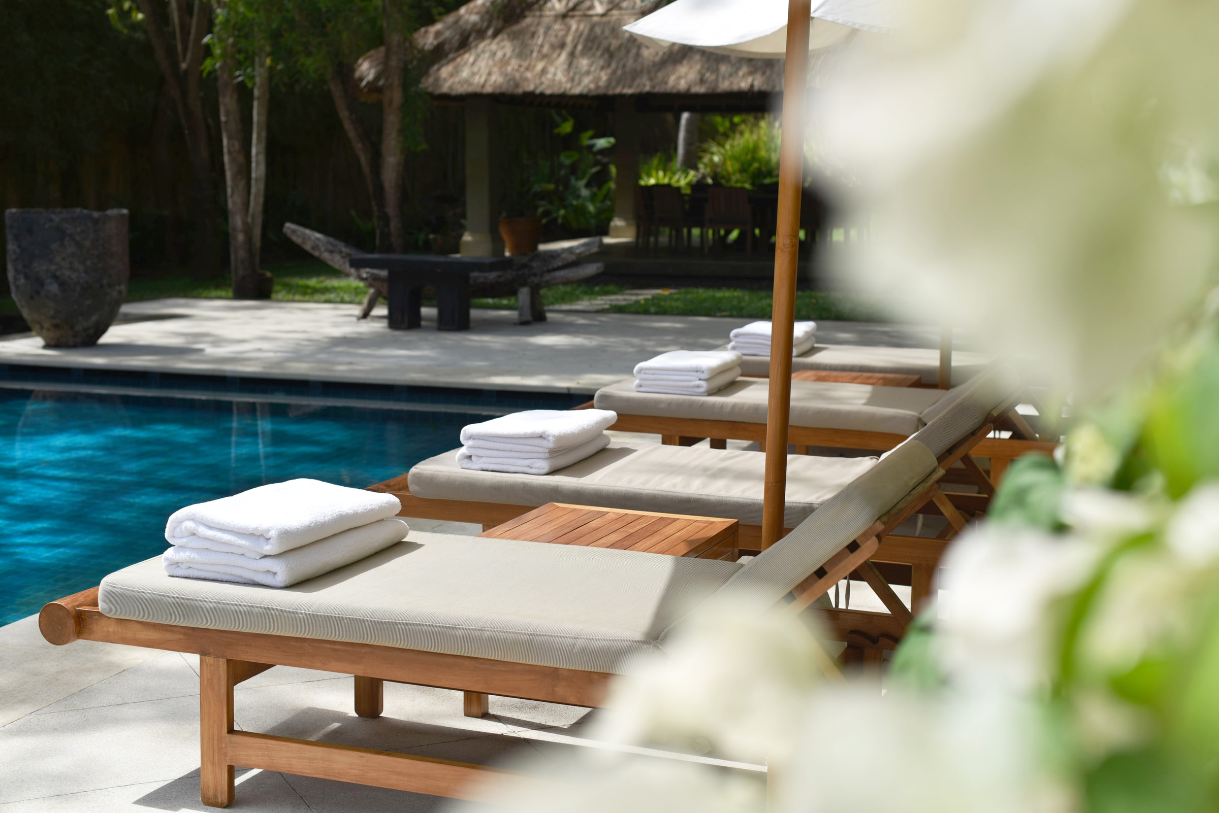 The pool at REVĪVŌ Wellness Resort in the Nusa Dua hills, Bali